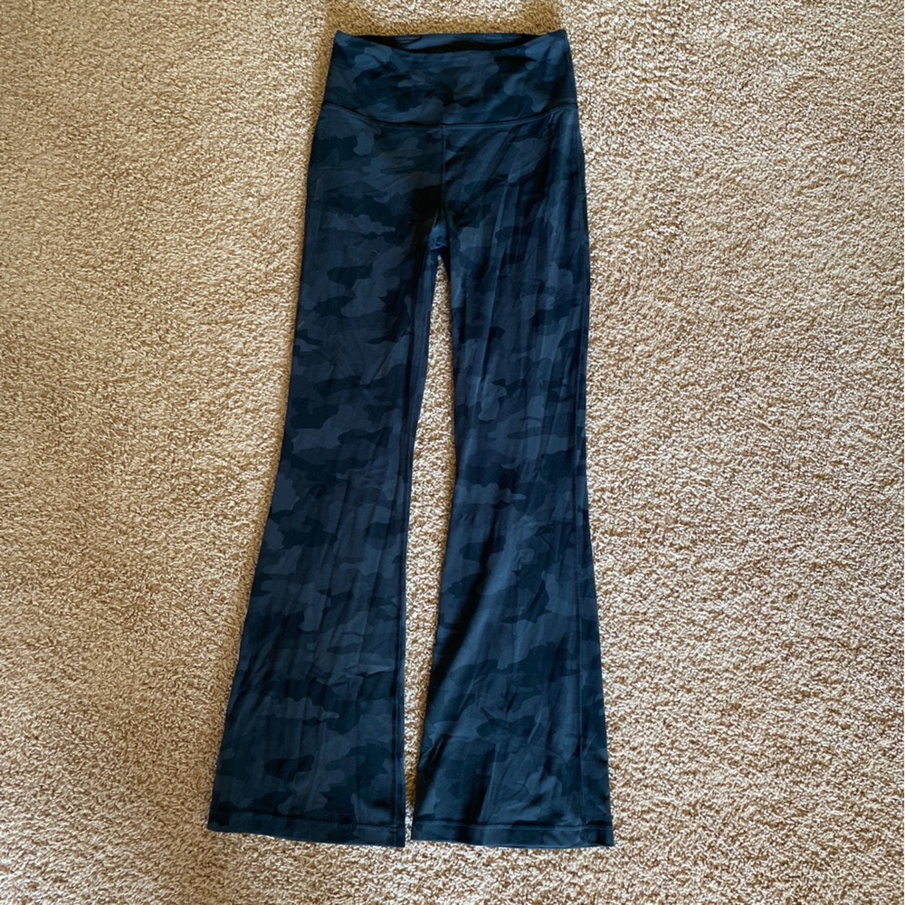 Lululemon Black Camo Flare Leggings